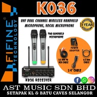 FIFINE K036 Dual Wireless Microphones System for Gig, Home Karaoke with PA Speaker, Karaoke Machine