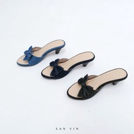 SANVIN Shoes | JISO Heels 5cm - 5cm jeans heels - women's ribbon heels