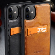 [Woo Fashion Case] กระเป๋าสตางค์หนังบางเฉียบป้องกันช่องใส่การ์ดสำหรับ iPhone 6 7x12 11 Pro Max