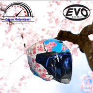 [SG Seller 🇸🇬] PSB Approved Evo RS9 Sakura Gloss Blue White Open Face Helmet Japanese Japan Art