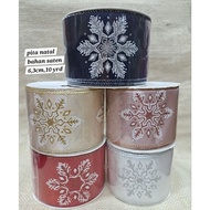 Ribbon Christmassatin 6.3cm Wire List (5yards - 10yards)