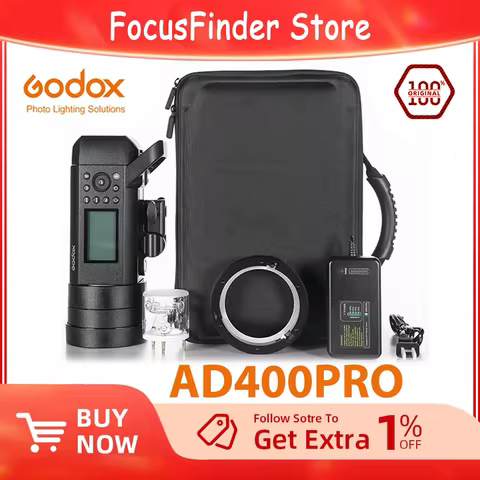 Godox AD400Pro Outdoor Flash 400W WITSTRO All-in-One AD400 Pro Li-on Battery TTL HSS with Built-in 2