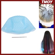 TMOY Silicone Hair Styling Coloring Cap + Hook Needle Color Dye Highlighting Dye Cap