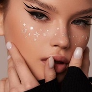 星空 派對面部化妝 星辰圖案紋身貼紙 防水植物基顏料