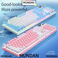 MUNDAN Gaming Keyboard, 104 Keys Luminous Wired Keyboard, USB Interface Mechanical Sensation K500 Co