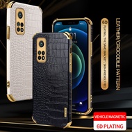 6D Electroplated Crocodile Pattern Anti-fall Shell For Xiaomi Mi 11 Lite 10T 9T Pro Redmi Note 10 10