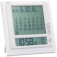 Seiko Clock hanging clock, table clock, alarm clock, hanging and standing dual-use, monthly calendar function, Rokuyo (Japanese calendar) display, digital, radio wave, tea metallic 170×170×25mm SQ422B