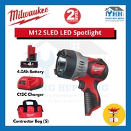 Milwaukee M12 SLED LED Spotlight M12SLED SOLO / 2.0Ah 4.0Ah Battery C12C Charger | M12SLED-0 M12 LED