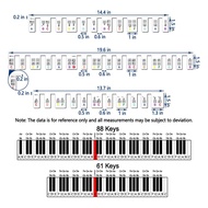 Piano Keyboard Silicone Sticker for Beginners Kids Removable88-Key Full Size Piano Key Labels