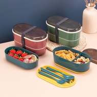 2-Tier Lunch Box with Free Spoon and Fork Lunch Box Set