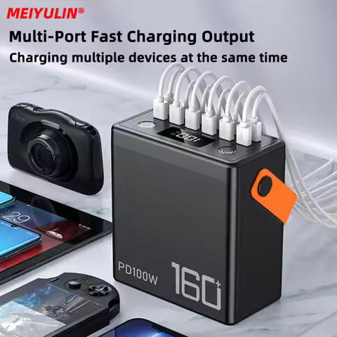 PD100W 160000mAh Power Bank Station Fast Charger Portable Emergency Charging External Battery for iP