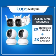 【Tapo CCTV Bundle】4 Cameras (2 Indoor C230 + 2 Outdoor C320WS) Smart Home Security AI Detection