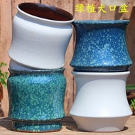 Yixing handmade coarse pottery large-mouth multi-leaf plant pot with good air permeability, purple s