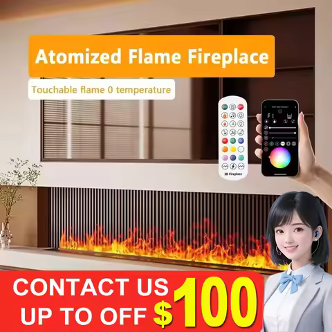 Remote Steam Water Steam Fireplace Indoor Fake Fire TV Decoration 3D LED Plug-in Modern Smart Electr