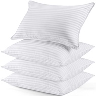 Utopia Bedding White Hotel Pillow Set of 4 -  Pillows for Side Back & Stomach Sleepers - Comfortable