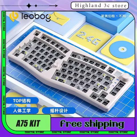 Leobog Alice A75 kit Mechanical Keyboard 3Mode Ergonomics Keyboard Hot swap RGB Bluetooth Wireless A