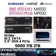 Samsung 870 970 980 990 | CRUCIAL MX500 P2 P5 | WESTERN DIGITAL BLACK BLUE SN550 SN570 SA510