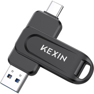 KEXIN 128GB USB C Flash Drive Dual Thumb Drive 100MB/s Swivel USB-A & Type-C USB Drive 3.0 Memory St
