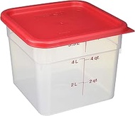 Cambro 6SFSPP190 Translucent Food Container With Lid, 6-Quart, Red