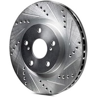 R1 Concepts Brake Rotor Drilled and Slotted Silver Rear Right 2015-2023 MERCEDES-BENZ C350E, C300 Co