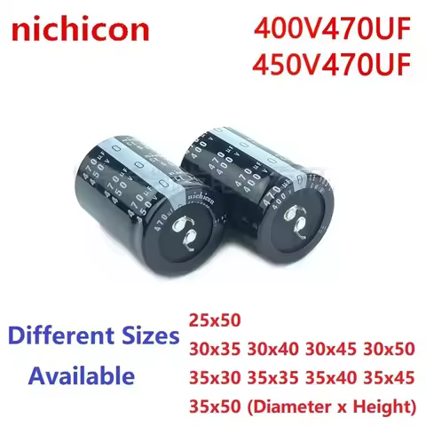 2Pcs/Lot Nichicon 470uF 400V 470uF 450V 400v470uf 450V470UF 25x50 30x35/40/45/50 35x30/35/40/45/50 S