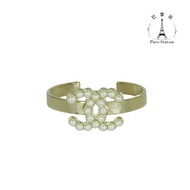 [Paris Station Second-Hand Brand Specialty Store] ** CHANEL * Pearl Double C Retro Light Metal Open 