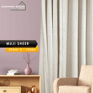 Curtain zoon - Sheer Linen Curtain Hook/Eyelet Blackout (170cm-400cm)