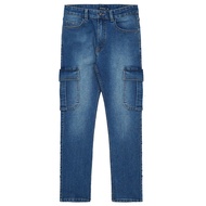 3Second Celana Cargo Denim Panjang Pria Slim Fit Ascent HP-C030325