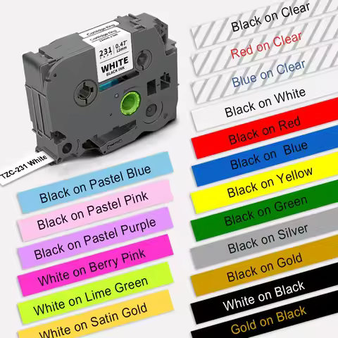 1pcs TZe231 Compatible for Brother TZe Tape TZe-231 TZeS231 TZeFX231 6/9/12mm Label for Brother P-to