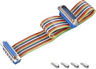 uxcell IDC Rainbow Wire Flat Ribbon Cable DB25 Male to DB25 Female Connector 2.54mm Pitch 11.8inch L