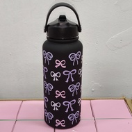 1000ML Tumbler Tahan Sejuk Thermos Bottle Portable Thermos Cup with Straw Tumbler Vacuum Floral Pri