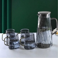 INOVSSTR Cloks Heat Resistant Glass Water Jug 1.8L with 4 Cups - CL18