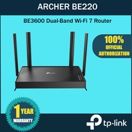 TP-Link Archer BE220 Wi-Fi 7 Dual-Band Router | 3.6Gbps,EasyMesh, HomeShield Security, Gigabit Ports