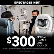 Spectacle Hut Eyeglasses Voucher (Frame &amp; lens) (Worth $300) w/Free Eye  Health Exam (Usual price $120)