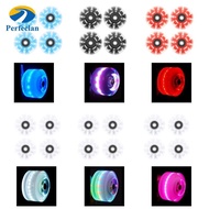 Perfeclan Set of 4, Luminous Light Up Quad Roller Skate Wheels with Bearings Installed - Quad Roller