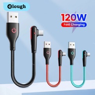 Elough 25CM Short Elbow USB C Cable 120W USB A To Type C Fast Charging Cable For Huawei Xiaomi Quick