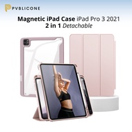 Case iPad Pro 3 2021 11 inch with Pencil Holder | Full Surface Magnetic Detachable Acrylic