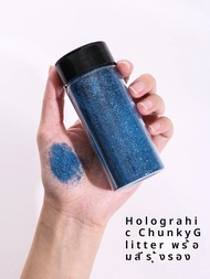 80g 2.85OZ Holographic เล็บ Glitter ผงเล็บ Glitter ผง Ultra Fine Glitter 1/128 "เรซิ่น Glitter ผงเลื