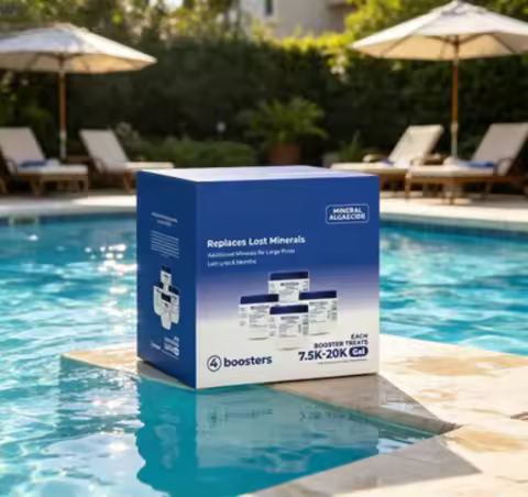 Swimming Pool Algaecide Treatment 4 Pack with Booster Blue for Water Care