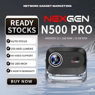 NexGen N500 PRO FHD Projector Android 13 with Dual WIFi Band Auto Focus and Keystone Wireless Mirror