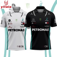 Full 3D Fashion round neck T-shirt Size XS-3XL Petronas Mercedes F1 AMG White Editon POLO t SHIRT