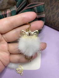 夾式/毛球貓咪造型夾式耳環#107 #新春跳蚤市場