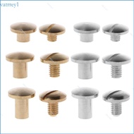 VAT1 10 Pairs Copper Chicago Screws Posts Metal Chicago Screws Leather Binding Screw