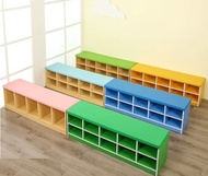 幼兒園鞋櫃/補習社/學校/跳舞班/早教培訓中心收納架/舞蹈教室儲物櫃兒童軟包墊可坐換鞋(T5575)