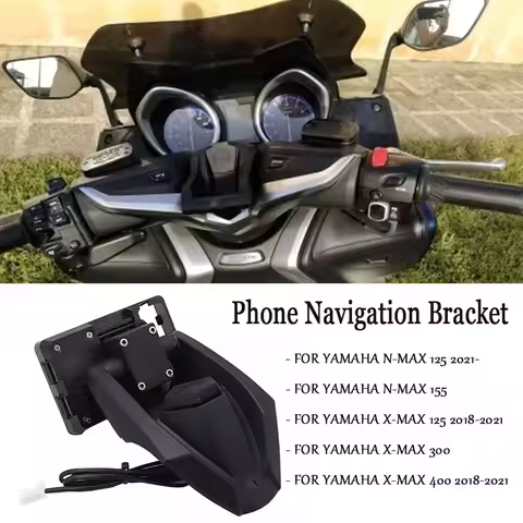 Motorcycle FOR YAMAHA X-MAX 300 400 N-MAX 155 Motorcycle Phone Navigation Bracket Support USB Charge
