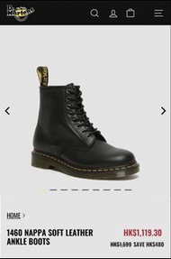 Dr. Martens-1460 NAPPA SOFT LEATHER ANKLE BOOTS