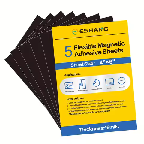 ESHANG A4 Adhesive Magnetic Sheets with Adhesive Backing 16Mil 4R / 4 x 6 Inches Flexible Magnet She