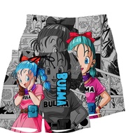 Bandai | Japanese Anime Dragon Ball Bulma Manga Print Quick Dry Shorts Men Streetwear Gym Training A