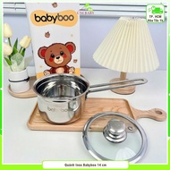 BabyBoo 304 stainless steel non-stick bowl. Porridge pot, flour pot for children with bottom 14cm