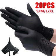 20pcs Black Disposable Gloves Latex Nitrile Butadiene Rubber Gloves Tattoo Special Glove Accessories Tools